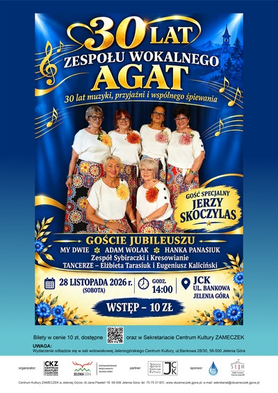 Plakat wydarzenia:  AGAT - Jubileusz 30-lecia 